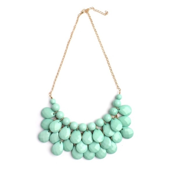 Jewelry - Layered Statement Necklace & Earrings in Mint